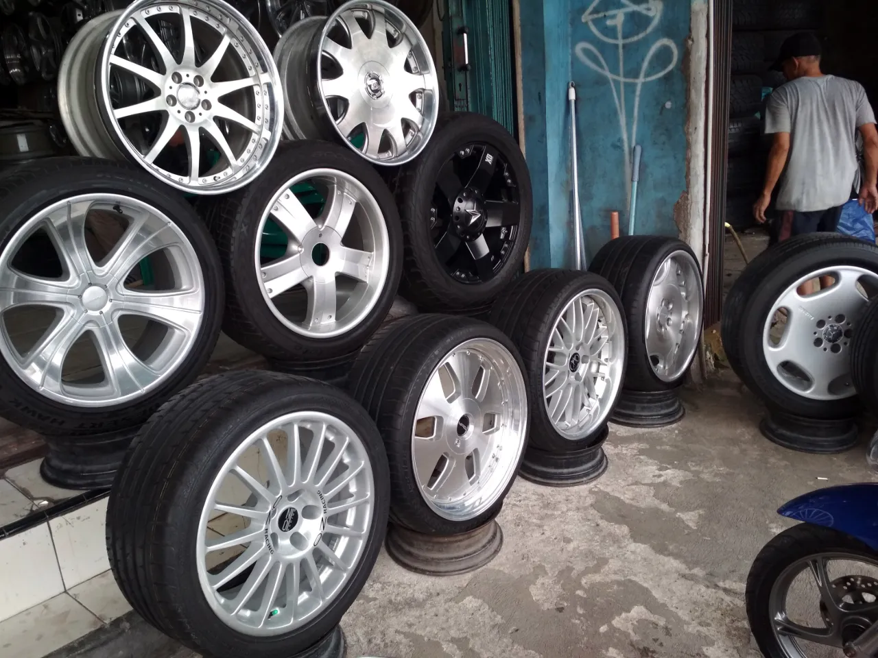 Tyres for sale at a tyre shop